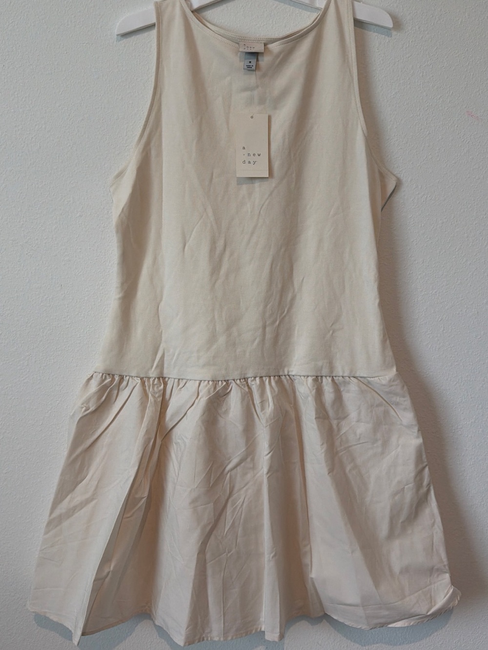 A new day Sleeveless Cream Drop-Waist Summer Dress